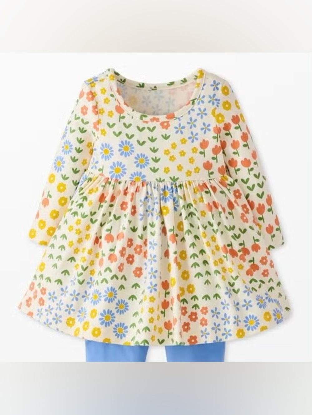 Hanna Andersson Long Sleeve Skater Dress Organic Cotton Size 12-18 months